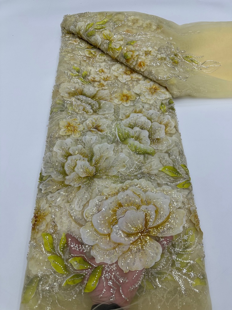 Glitter Tablecloth - French Mesh Beaded Lace Fabric High