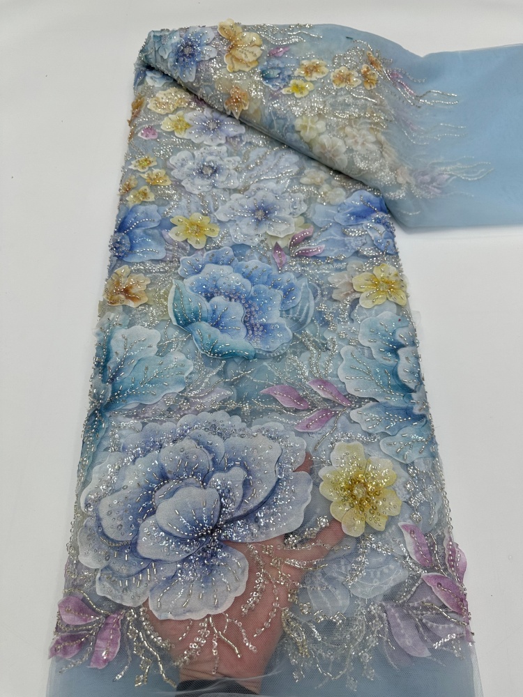 French Mesh Beaded Lace Fabric - Glitter Tablecloth ulasan dan harga