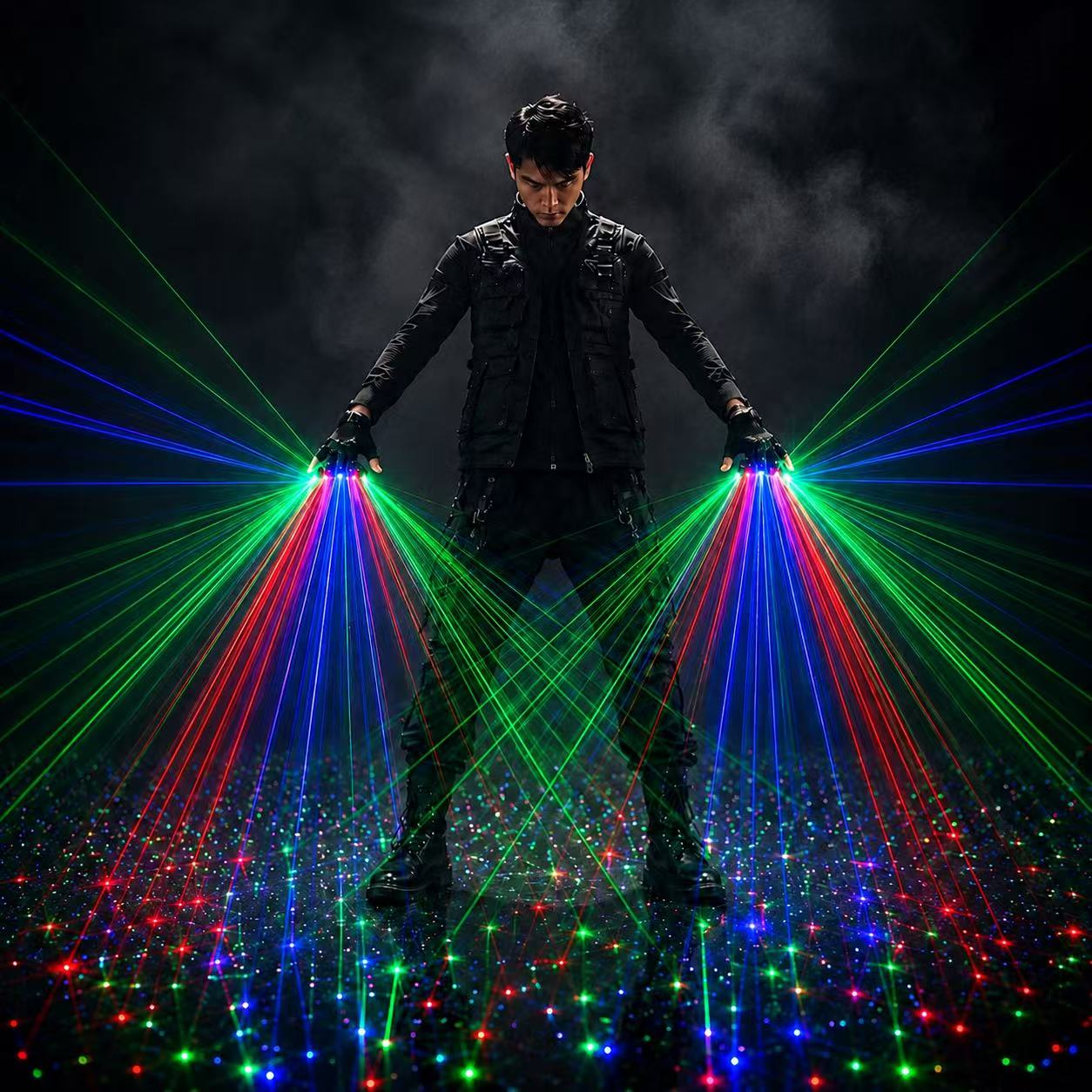 RGB Laser Gloves Rechargeable  - Event Party Dj ulasan dan harga