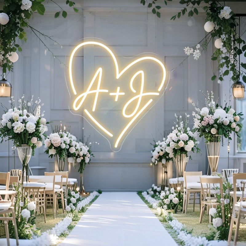 Custom Initials Heart LED Neon - Eve Party ulasan dan harga