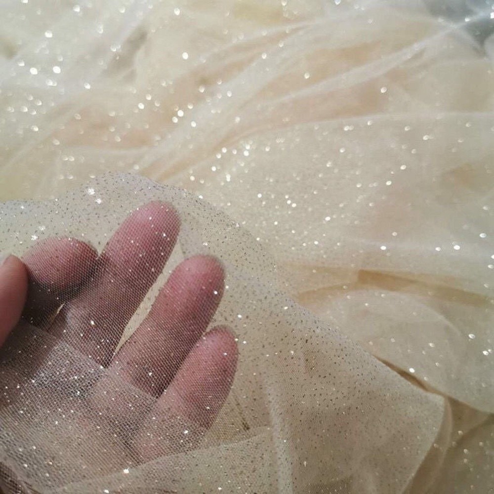 New 45cmX150cm Mesh Sparkle Fa - Glitter Tablecloth ulasan dan harga