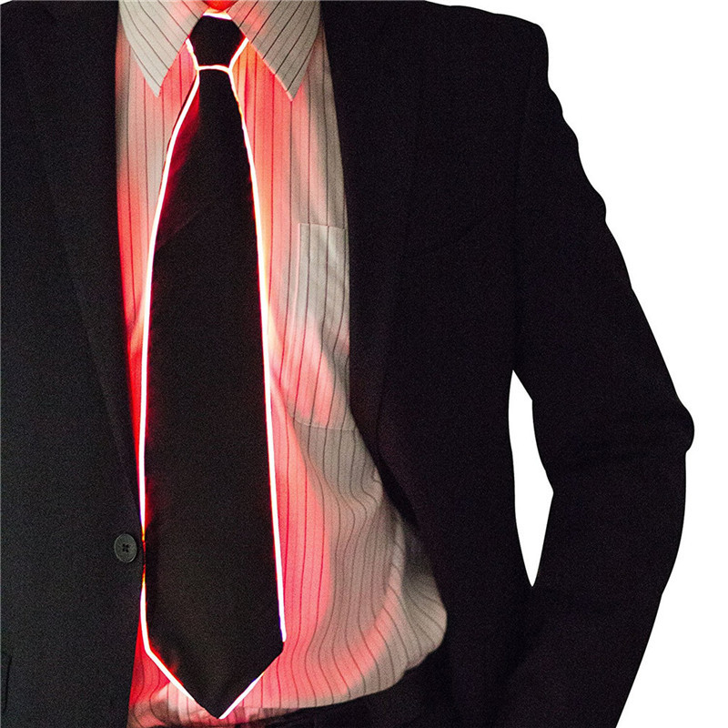 Men Glowing Tie EL Wire Neon L - Event Party Dj ulasan dan harga