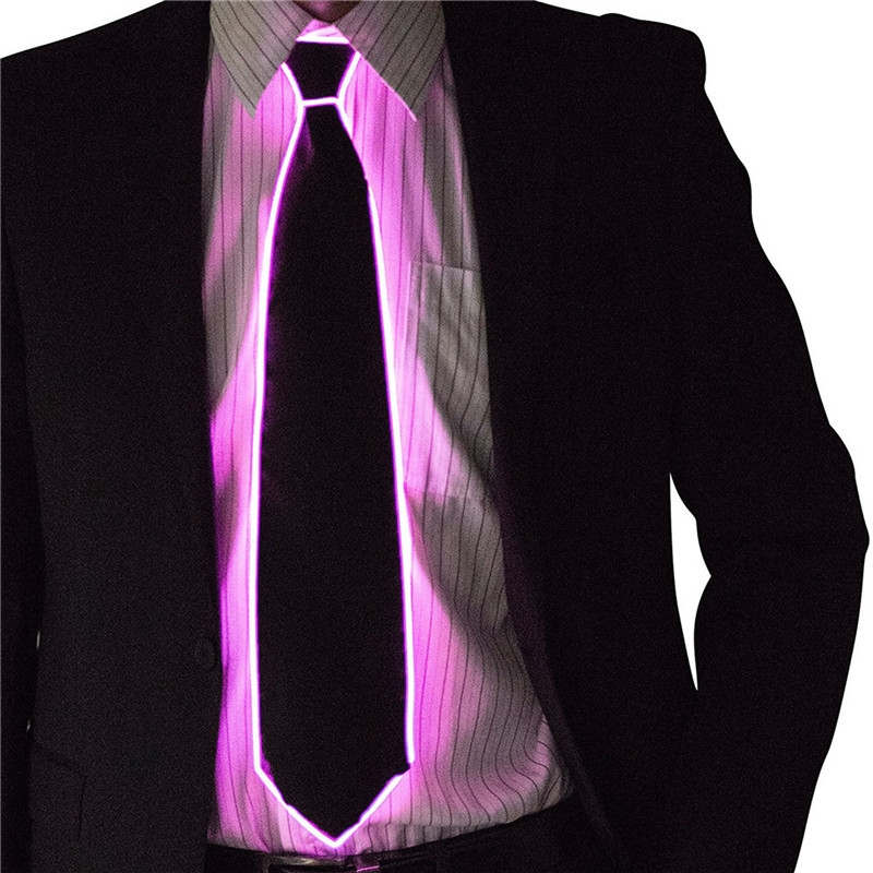 Men Glowing Tie EL Wire Neon L - Event Party Dj ulasan dan harga