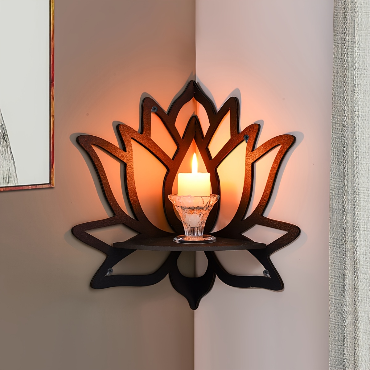 Lotus Corner Floating Shelf, H - Flower Wall Panel ulasan dan harga